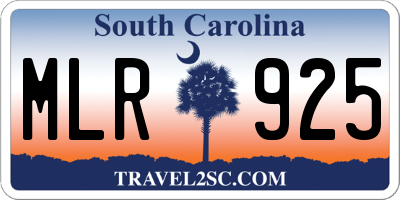 SC license plate MLR925