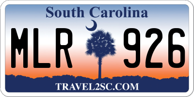SC license plate MLR926