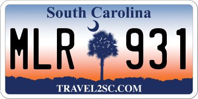 SC license plate MLR931
