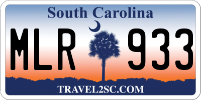 SC license plate MLR933