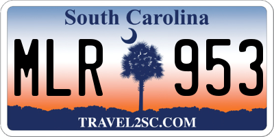 SC license plate MLR953