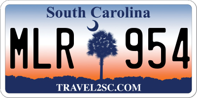SC license plate MLR954