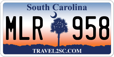 SC license plate MLR958