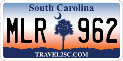 SC license plate MLR962