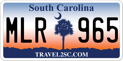 SC license plate MLR965