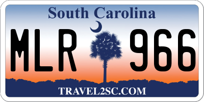 SC license plate MLR966