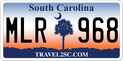 SC license plate MLR968