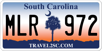 SC license plate MLR972