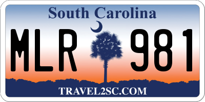 SC license plate MLR981