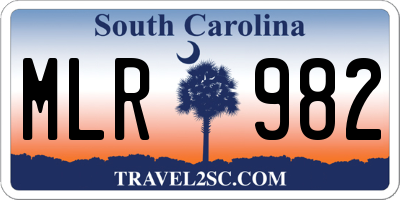 SC license plate MLR982