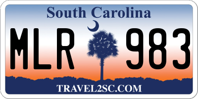 SC license plate MLR983