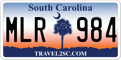 SC license plate MLR984