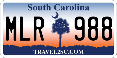 SC license plate MLR988