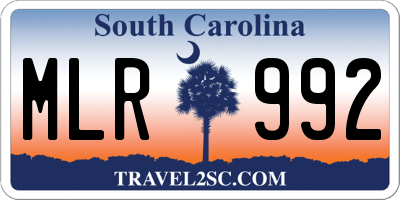 SC license plate MLR992