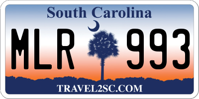 SC license plate MLR993