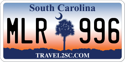 SC license plate MLR996