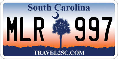 SC license plate MLR997