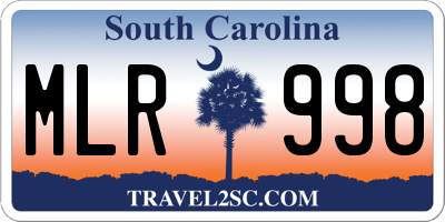 SC license plate MLR998