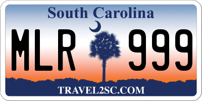 SC license plate MLR999