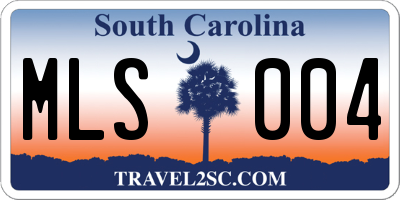 SC license plate MLS004