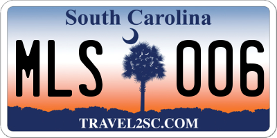 SC license plate MLS006