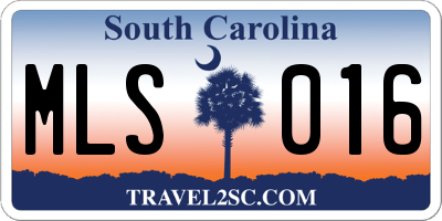 SC license plate MLS016