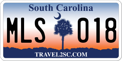 SC license plate MLS018
