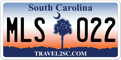 SC license plate MLS022