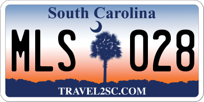 SC license plate MLS028