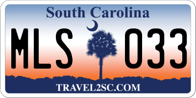 SC license plate MLS033