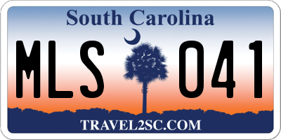 SC license plate MLS041