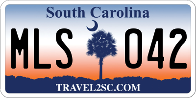 SC license plate MLS042