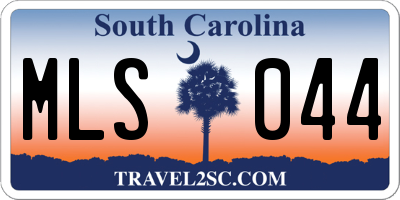 SC license plate MLS044