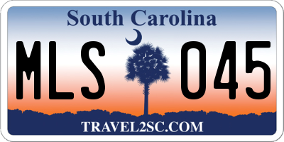 SC license plate MLS045