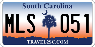 SC license plate MLS051