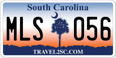SC license plate MLS056