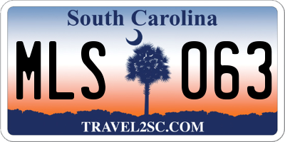 SC license plate MLS063
