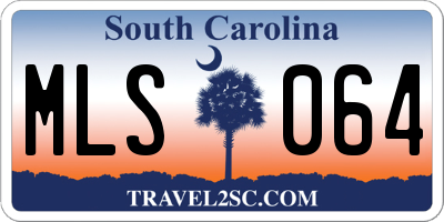 SC license plate MLS064