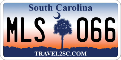 SC license plate MLS066