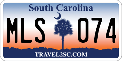 SC license plate MLS074
