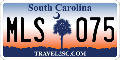 SC license plate MLS075