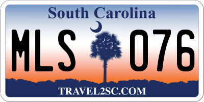 SC license plate MLS076