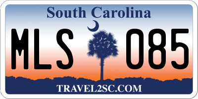 SC license plate MLS085