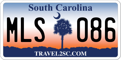 SC license plate MLS086