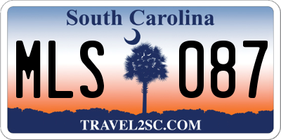 SC license plate MLS087