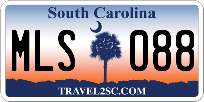 SC license plate MLS088