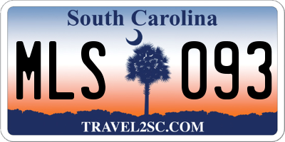 SC license plate MLS093