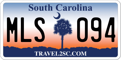 SC license plate MLS094
