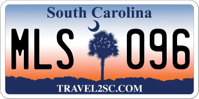 SC license plate MLS096