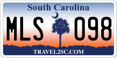 SC license plate MLS098